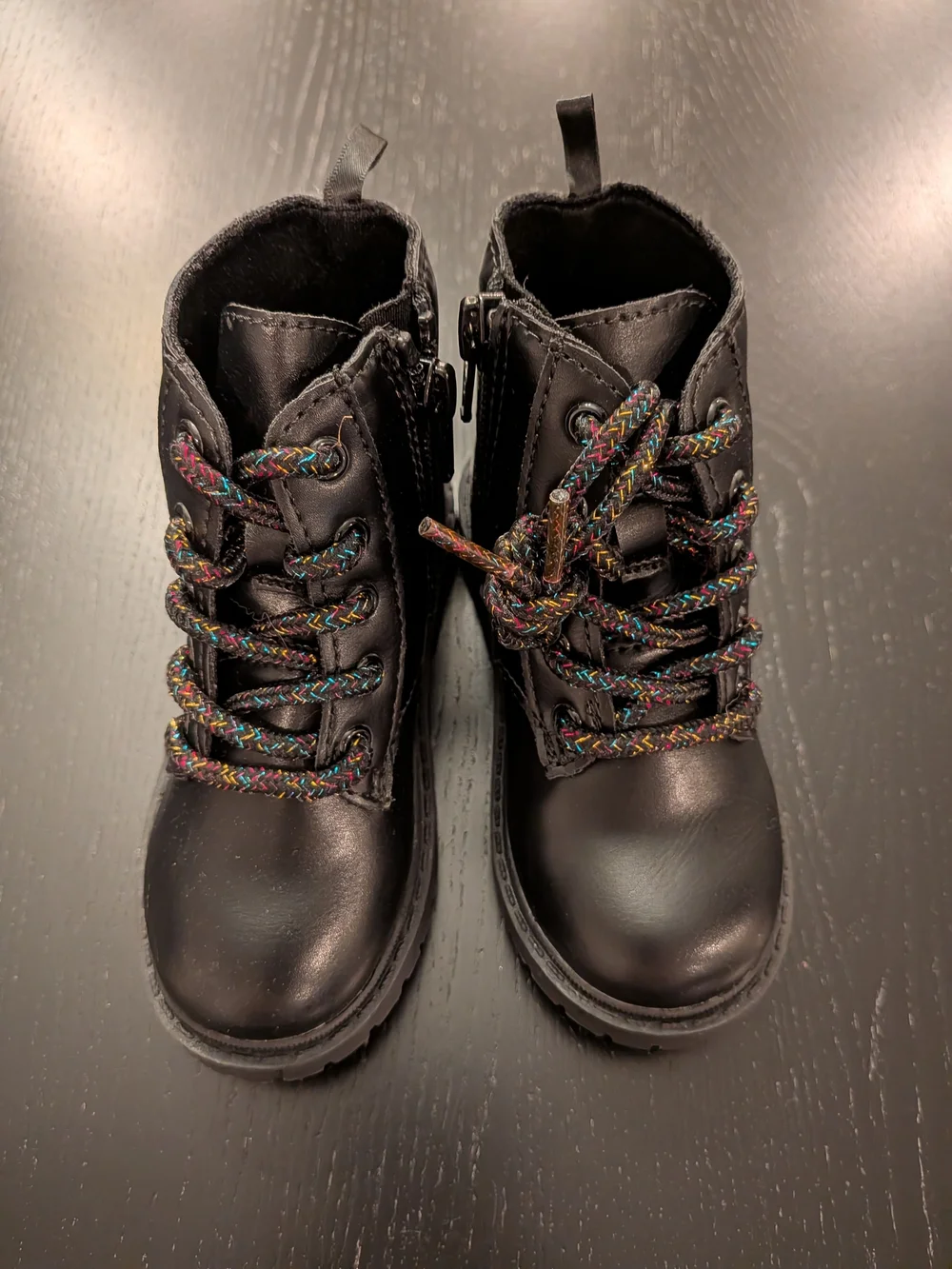 Old Navy Black Kids Lace-Up Ankle Boots